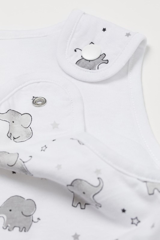 H&M Sleeveless (1-2Yrs) White/Elephants  Sleep Bag