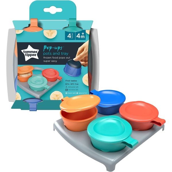 Tommee Tippee Pop Ups Pots & Tray Food Container Feeder