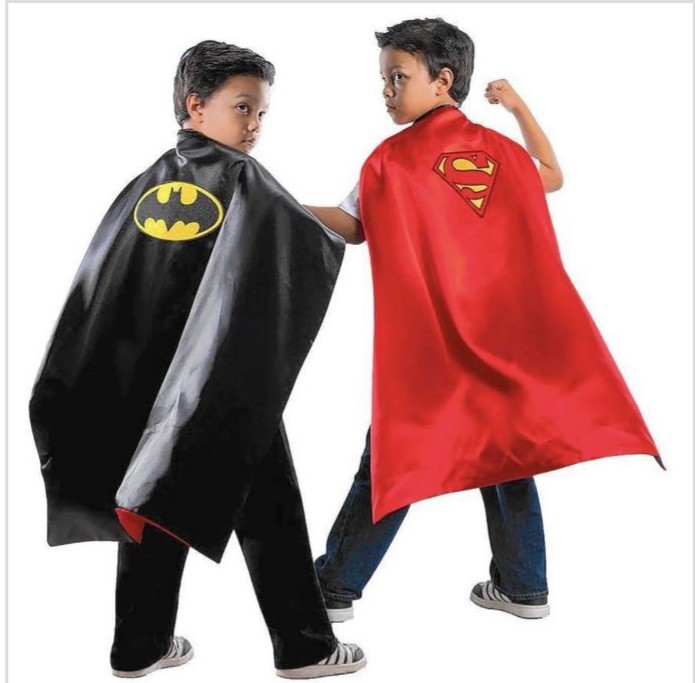 Reversible Batman And Superman Cape (One Size) Boys Costume
