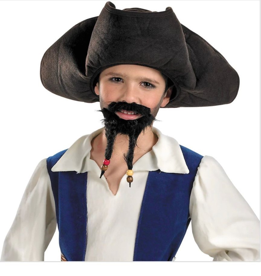 Pirate Hat with Mustache and Goatee  Boys Costume