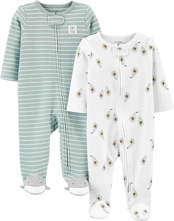 Carter's 2-Way Zip Thermal Footed Sleep and Play  (0-3m) Boy Coverall