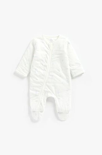 Mothercare Blue Cloud Wadded Walk In (1-3M) Boy Coverall