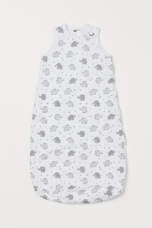 H&M Sleeveless (1-2Yrs) White/Elephants  Sleep Bag